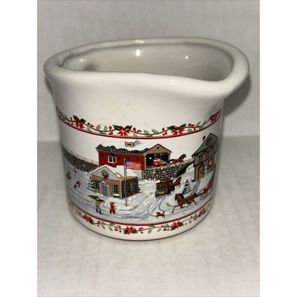 RUSS BERRIE AND CO VTG Creamer And Sugar Bowl w/ Lid “A Christmas Remembered” - Picture 13 of 16